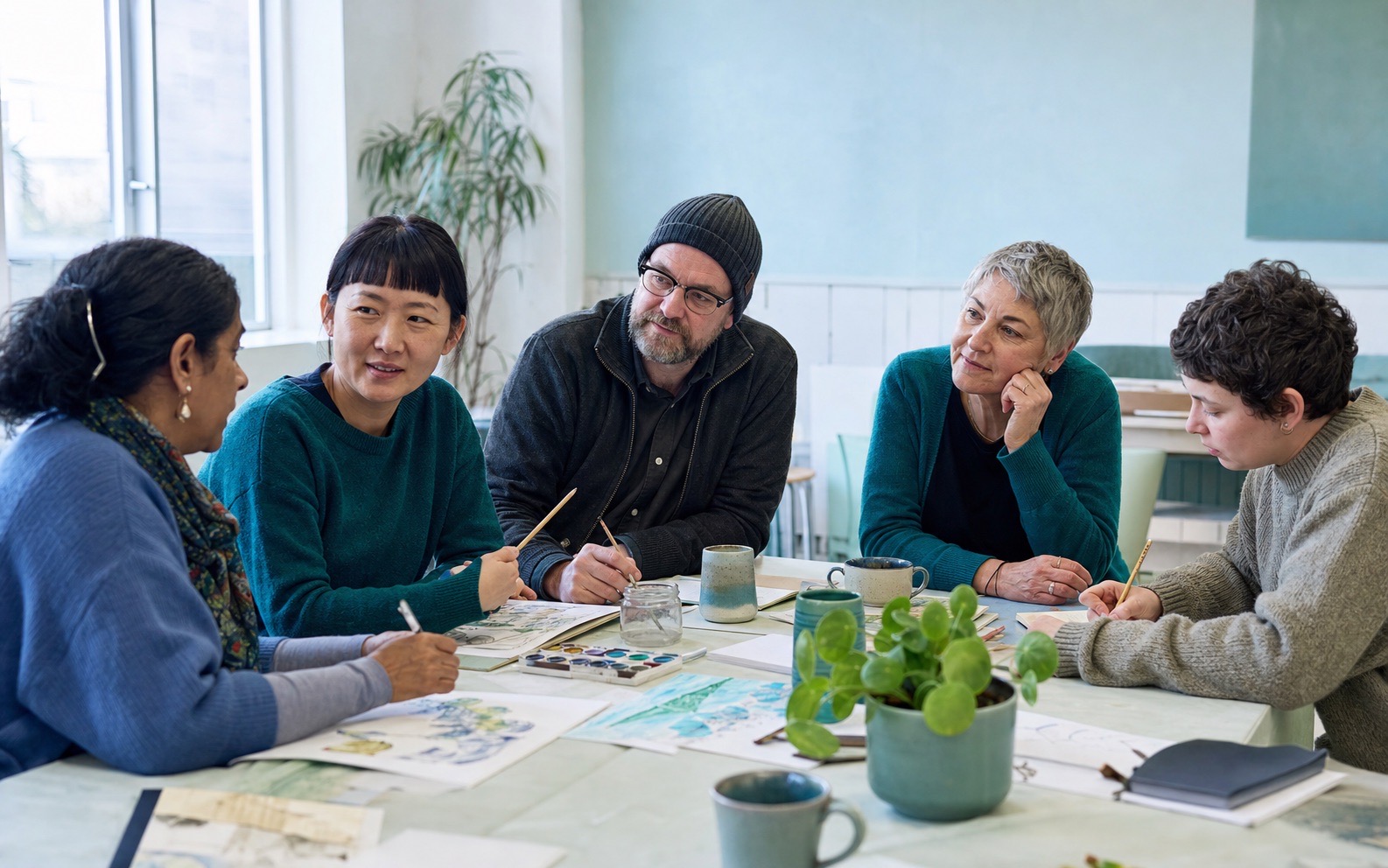 People sharing ideas during a community reflection session